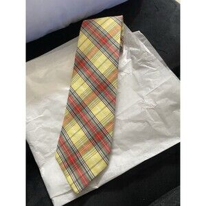 Polo Ralph Lauren Hand Made Cotton Pastel Plaid Tie/USA/Summer/3.75" W X 55" L